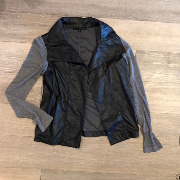 Faux Leather 2-Tone Light Jacket - Picture 1 of 3
